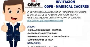 Invitación de la ODPE - Mariscal Cáceres